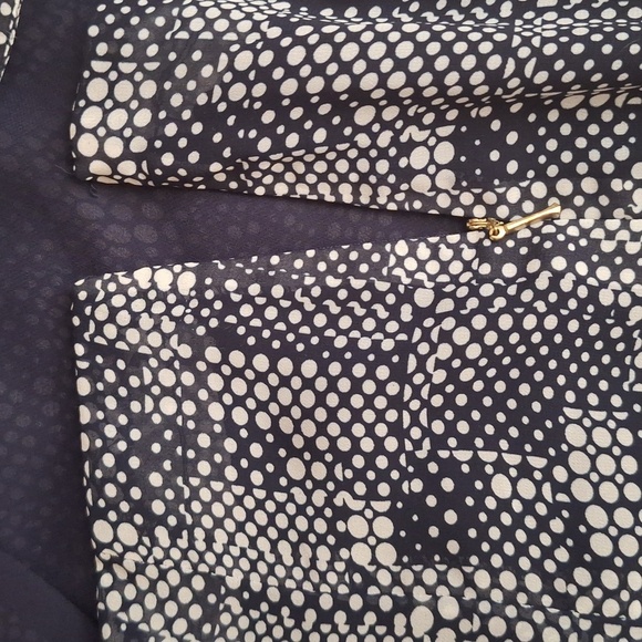 Liz Claiborne Navy and White Chiffon A-Line Skirt Size 14 - Picture 6 of 6